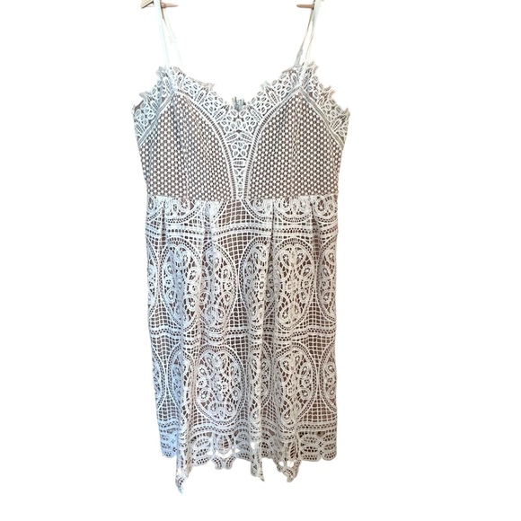 City Chic Fancy Free Cream Lace Midi Dress Cocktail Wedding Sz L/20 - Picture 2 of 10